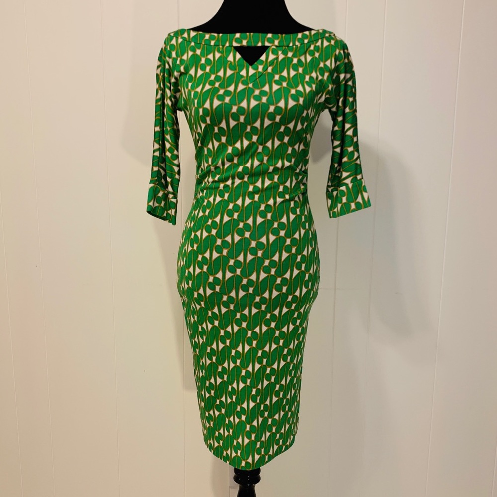 Abstract print silk dress